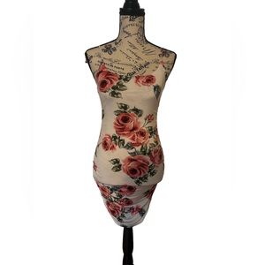 NWT Floral Ruched Dress | Lined & Stretchy | S–L